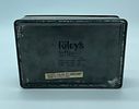 Riley's toffee box. Riley's toffee promotional box in metal. Box top with embossed details. Made Image - 3