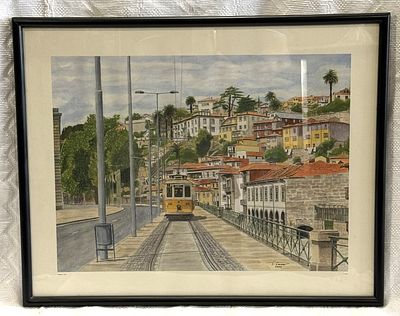 Miragaia - Framed Port
. Rectangular body, black lacquered wooden frame, Miragaia lithograph 