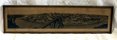 Panoramic view of Porto
. Rectangular framed print, wooden frame, reproduction from a registered 