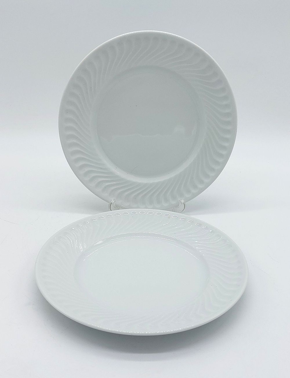 Pair of Portuguese Porcelain Dessert Plates
. Molded and embossed from the Vista Alegre factory 