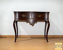 Louis XV style side table. In rosewood wood with two drawers, smooth solid wood top with recess Image - 1