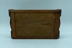 Wooden tray. Rectangular tray with raised wooden body and two handles. In the centre is a wood Image - 2