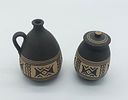 Pot and Jug in Portuguese Earthenware
. Marked on the base, Cunha Portugal, bulbous shaped Image - 1