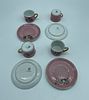 Four portuguese porcelain cups and saucers. Four porcelain cups and saucers. Pieces painted in Image - 2