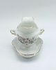 Sauce Boat in Portuguese Porcelain
. Molded and embossed, unmarked, gravy boat and presenter Image - 1