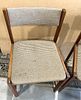 Pair of Wooden Chairs
. Chairs made of mahogany wood with back and seat upholstered in checkered Image - 3