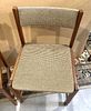 Pair of Wooden Chairs
. Chairs made of mahogany wood with back and seat upholstered in checkered Image - 4