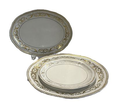 Three Portuguese Porcelain Serving Dishes
. Molded and embossed, marked on the base S.P. Coimbra 