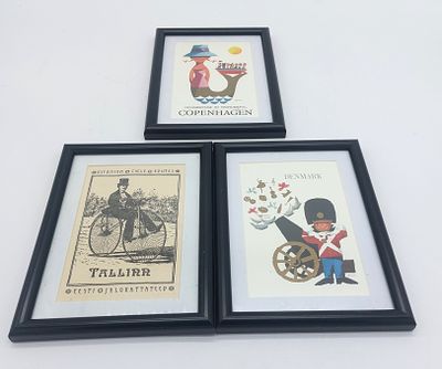 Three Decorative Rectangular Frames
. Rectangular-shaped statues with black frames featuring 