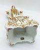 Sculpture in Porcelain. Representing Saint Mary, gold decoration on a white background supported Image - 5