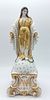 Sculpture in Porcelain. Representing Saint Mary, gold decoration on a white background supported Image - 6