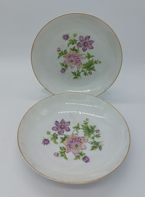 Pair of Deep Porcelain Plates
. Marked on the base Coimbra S.P. Portugal, edge edged in gold at 