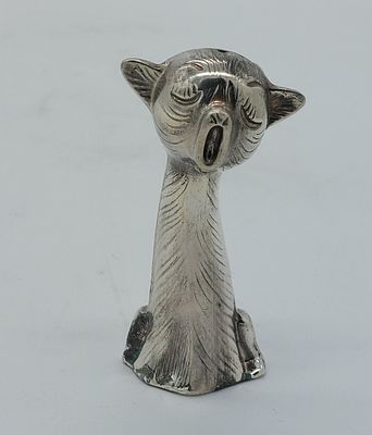 Silver Metal Spice Rack
. Sculpture representing Cat with chiseled decoration in good general 
