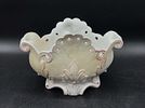 European porcelain flower pot. With scalloped and pierced edge, with floral decoration in high Image - 1