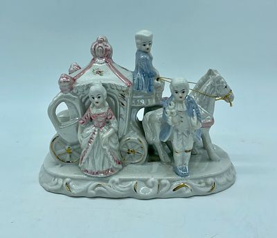 Porcelain sculpture. Moulded and relief porcelain sculpture depicting young people in a 