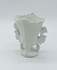 French Porcelain Altar Jar
. Molded and embossed, unmarked, Old Paris, scalloped edge and gold Image - 1
