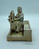 Sculpture in European Porcelain. Portuguese porcelain sculpture depicting a woman spinning on a Image - 1