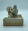 Sculpture in European Porcelain. Portuguese porcelain sculpture depicting a woman spinning on a Image - 2