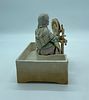 Sculpture in European Porcelain. Portuguese porcelain sculpture depicting a woman spinning on a Image - 3