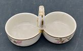 Spice Rack in Porcelain. Eight-shaped body with central handle in porcelain with gold-trimmed Image - 2