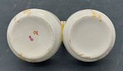 Spice Rack in Porcelain. Eight-shaped body with central handle in porcelain with gold-trimmed Image - 3