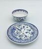 Bowl and Plate in Portuguese Faience
. Marked on the base, floral and geometric decoration in Image - 2