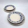 Four Earthenware Plates
. Marked on the base, two soup plates and two side plates, with blue Image - 2