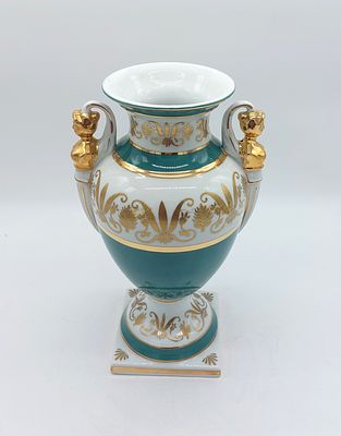 Japanese Porcelain Amphora
. Molded and embossed, marked on the base, Aichi Seto Japan, bulbous 