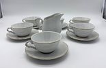 Six Tea Cups and Milk Jug in Portuguese Porcelain
. Molded and embossed, marked on the base MG Image - 3
