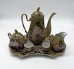 Tete a Tete with Porcelain Tray
. (Tray, two cups, teapot, milk jug and sugar bowl). Molded and Image - 1