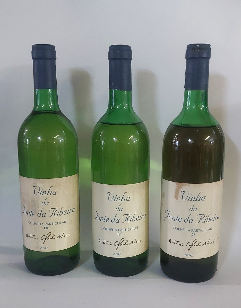Three Bottles of White Table Wine
. Three bottles of white table wine, "Vinha da Fonte da 
