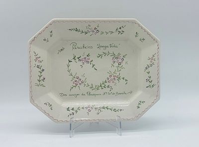 Portuguese Faience Platter
. Marked on the base, Alfe Portugal, faceted edge with monochrome 