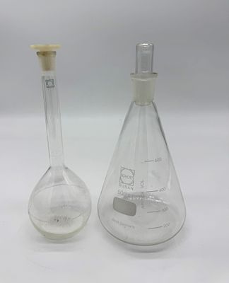 Two Laboratory Glass Bottles
. - 500 ml graduated conical Erlenmeyer flask (Schott Duran brand) 