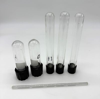 Glass Bottles with Cork Stoppers
. Five glass jars with plastic stoppers—two by Vime and three 