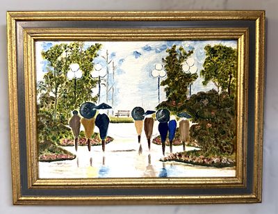 Urban Landscape
. Framed oil on canvas, a figurative cityscape painting in good overall 