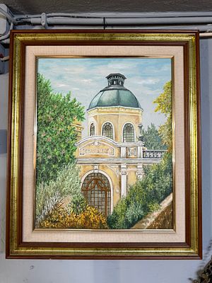 C&uacute;ria Thermal Complex Pump Room
. Framed oil on canvas signed by P. Barbedo; in good overall 