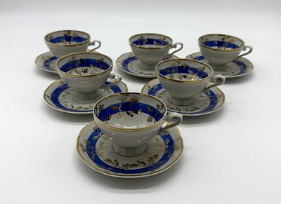 Six Portuguese Porcelain Coffee Cups
. Molded and embossed, marked on the base, S P Coimbra 