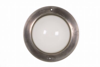 LUIGI CACCIA DOMINIONI (Milano, 1913-2016). Plafoniera in ottone e vetro. Anni '60. Buone 