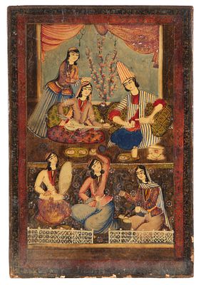 Copertina in cartone con specchio. 30,5x21 cm ca. Copertina con specchio in cartone e pelle 