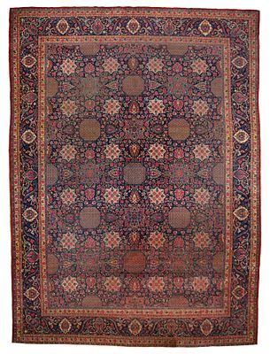 Tappeto Kashan. Persia. 410x302 cm ca. Tappeto Kashan. Persia. Fine XIX secolo. Aree leggermente 