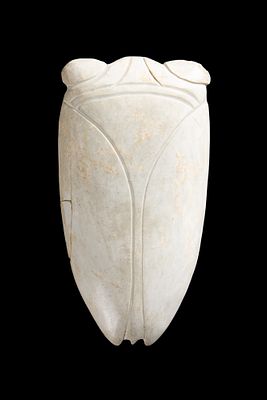 Cicala in giada. Lung. 7 cm ca. Cicala in giada incisa. Cina.