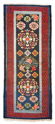 Tappeto Khaden. Tibet. 168x68 cm ca. Tappeto Khaden. Tibet. Circa 1900. Ottimo stato di 