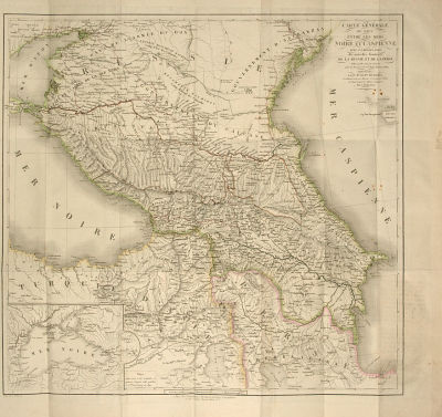 [Генеральная карта Каспийского и Черного морей с обозначением новых границ России и Персии]. 