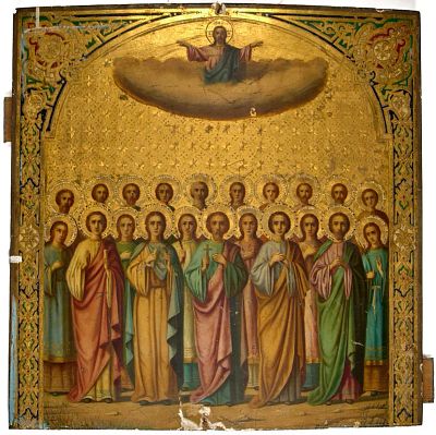 Икона Собор великомучеников. Московская губерния. Третья четверть XIX в. Доска, темпера 