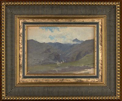Калмыков Иван Леонидович (1866-1925). 
Ущелье. Река Кесанты. Конец XIX в. Холст, масло 