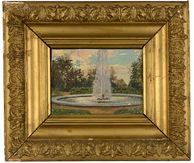 Пильщиков Николай Иванович (1914– 1993). 
Петергоф. 1950-е гг. Холст, масло, 13&times;18 см. На 