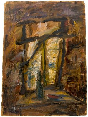 Ворошилов Игорь Васильевич (1939–1989). 
Окно в мастерской. 1970–е гг. Картон, масло, 52 