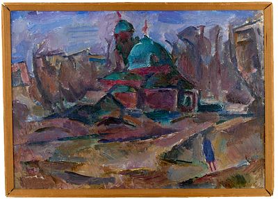 Парамонов Альберт Леонидович (1923-2000). 
Церковь в Ховрино. 1971 г. Холст, масло, 33&times;46 см.