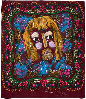 Медведева Катя (Екатерина Ивановна) (р. 1937). 
Апостол Фома. 2008 г. Павлопосадский платок 