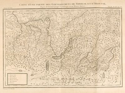 Пьер-Франсуа Тардье (1757-1822). 
Карта местности между Тобольском и Иркутском. Из атласа к 